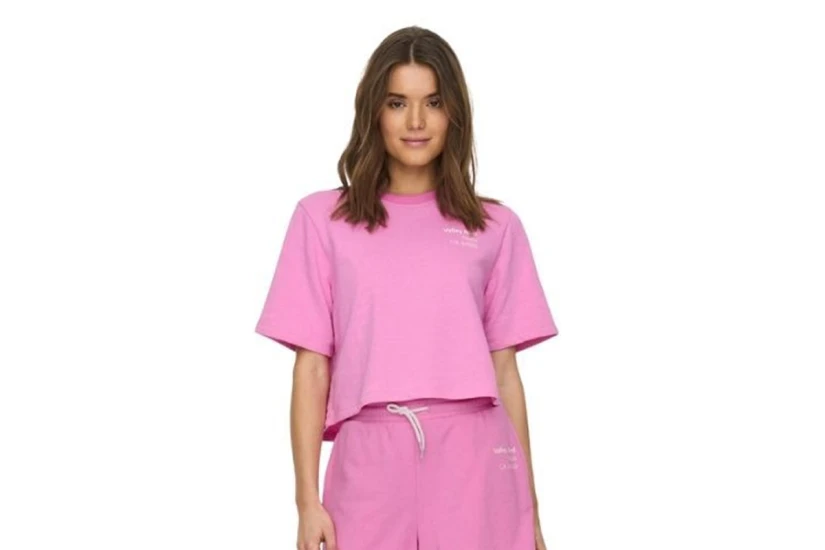 Only Onlsasja Γυναικείο Κοντομάνικο Crop Top Φούξια