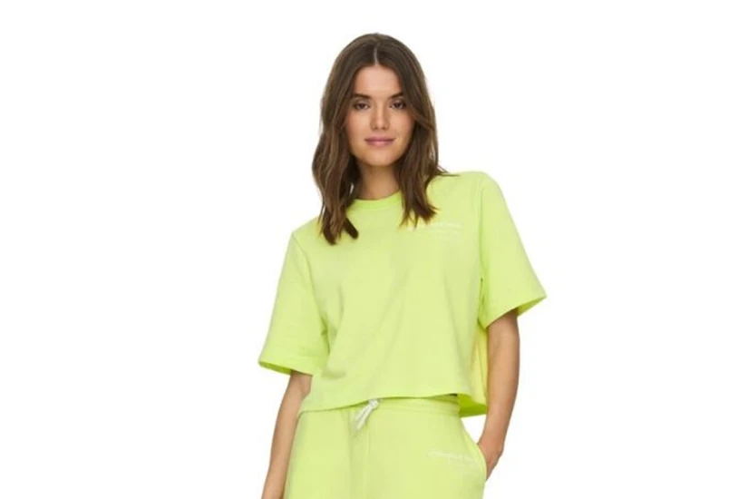 Only Onlsasja Γυναικείο Κοντομάνικο Crop Top Λαχανί