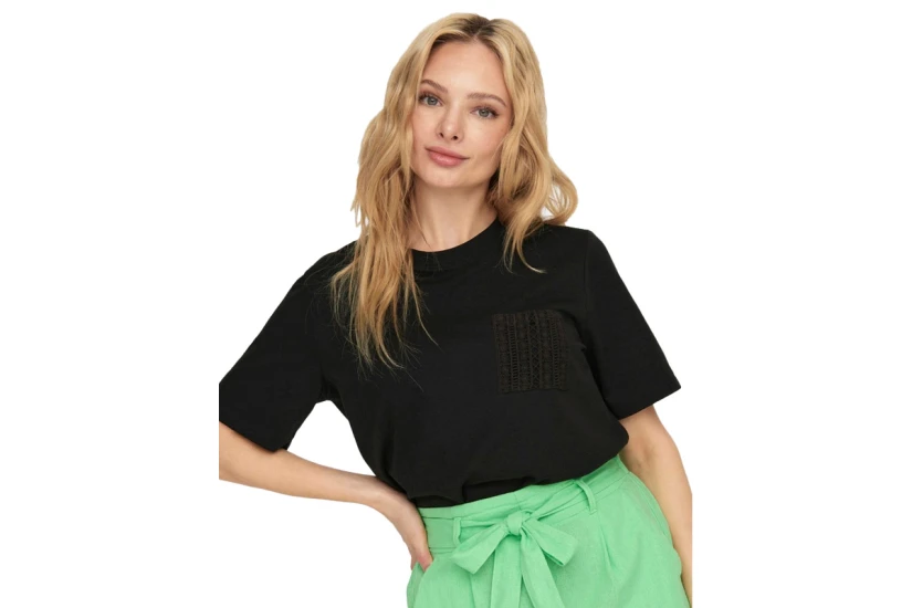 Only Onladina Γυναικείο Κοντομάνικο T-Shirt Μαύρο