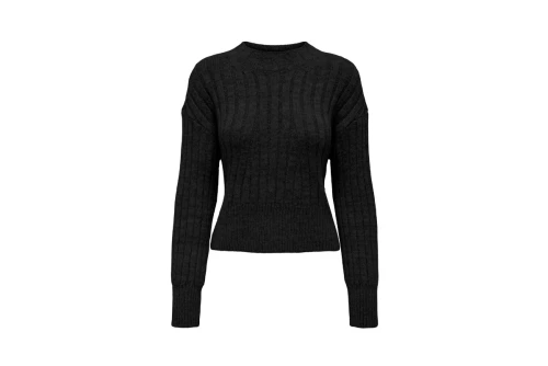 Only Onlagnes Ls Rib Highneck Cc Knt Μπλούζα Πλεκτή Γυναικεία (15294723 BLACK)