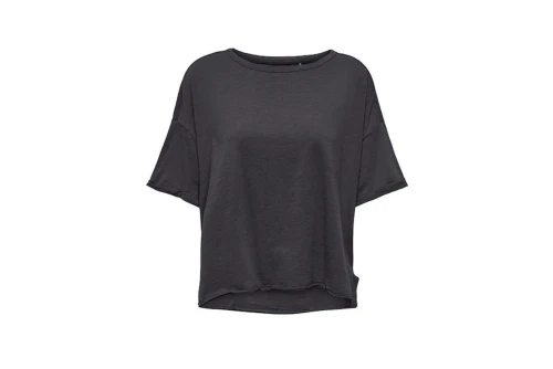 Only Onlworld S-S Boxy Slit Top Cs Jrs T-Shirt Γυναικείο (15296615 BLACK)