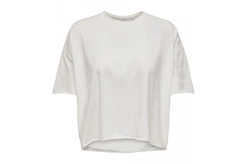 Only Onlworld S-S Boxy Short Pleat Top Cs Jrs T-Shirt Γυναικείο (15296617 CLOUD DANCER)