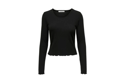 Only Onlemma Ls O-Neck Short Top Jrs Μπλούζα Με Λαιμόκοψη Γυναικε (15298796 BLACK)