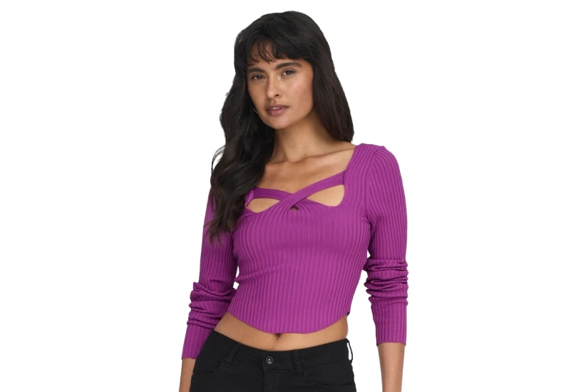 Only Onllisa Ls Squareneck Knt Crop Top Μακρυμάνικο Γυναικείο