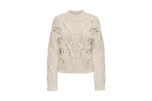 Only Onlmargaretha Ls Shortcable Highneck Knt  Μπλούζα Πλεκτή Γυν (15302273 PUMICE STONE)