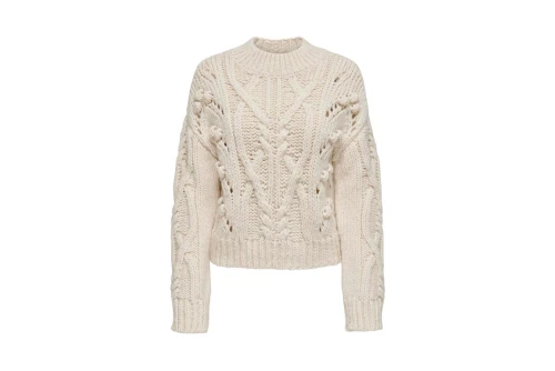 Only Onlmargaretha Ls Shortcable Highneck Knt  Μπλούζα Πλεκτή Γυν (15302273 PUMICE STONE)