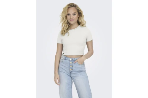 Only Onlbetty S-S O-Neck Crop Top Κοντομάνικο Γυναικείο (15311891 CLOUD DANCER)