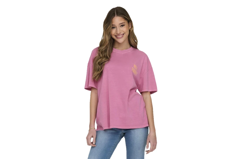Only Mood Top Box Γυναικείο Κοντομάνικο T-Shirt Ροζ