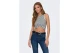 Only Sandy Γυναικείο Αμάνικο Crop Top Λευκό, Μαύρο