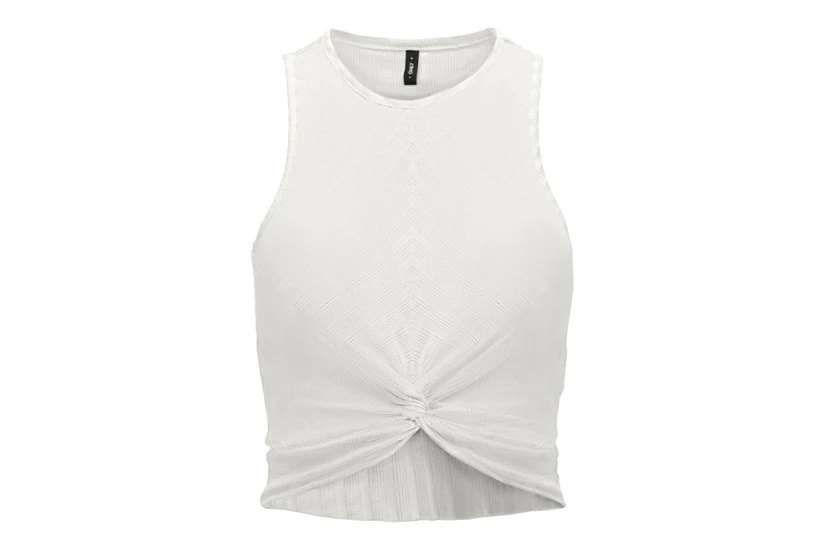 Only Sandy Γυναικείο Αμάνικο Crop Top Λευκό