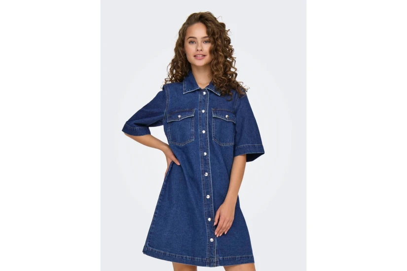 Only Onlbelle Γυναικείο Mini Φόρεμα Μπλε Σκούρο Denim