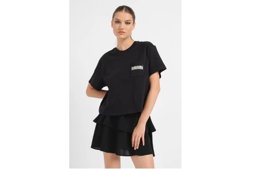 Only Onlzia S-S Tee Box Jrs T-Shirt Γυναικείο (15330275 BLACK-POCKET PEA)