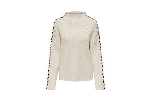 Only Onlqueenie Ls Contrast Πουλόβερ Γυναικείο (15330680 BIRCH-BLACK)