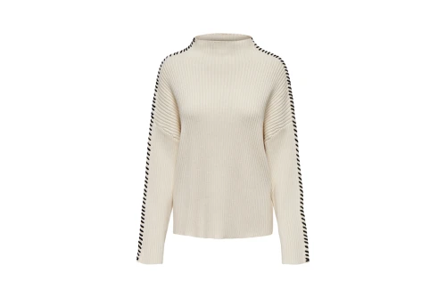 Only Onlqueenie Ls Contrast Πουλόβερ Γυναικείο (15330680 BIRCH-BLACK)