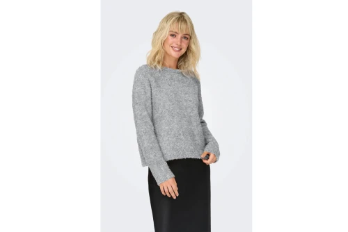 Only Onlcirola Ls O-Neck Knt Πουλόβερ Γυναικείο (15331235 LIGHT GREY-MELANGE)