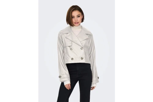 Only Onlamia Faux Leather Cc Otw Μπουφάν Δερματίνη Γυναικείο (15336471 PUMICE STONE)