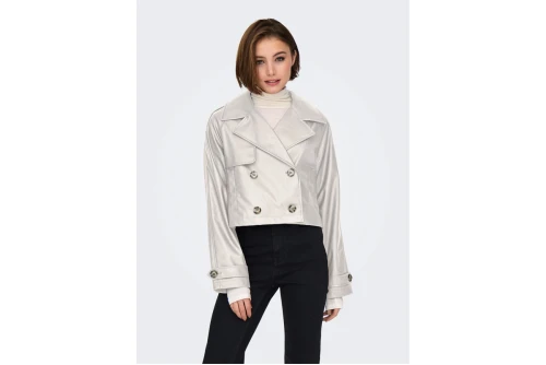 Only Onlamia Faux Leather Cc Otw Μπουφάν Δερματίνη Γυναικείο (15336471 PUMICE STONE)
