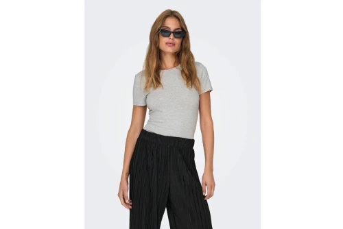 Only Onlfelina S-S Tight T-Shirt Γυναικείο (15336938 LIGHT GREY MELANGE)