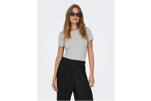 Only Onlfelina S-S Tight T-Shirt Γυναικείο (15336938 LIGHT GREY MELANGE)