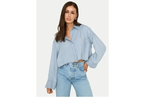 Only Onlcharis Life Πουκάμισο Μακρυμάνικο Γυναικείο (15337929 LIGHT BLUE DENIM)