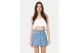 Only Onllou Life Emb Baloon Γυναικείο Αμάνικο Crop Top Λευκό