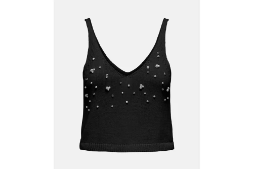 Only Onlcolette Knt Μπλούζα Αμάνικη Γυναικεία (15344411 BLACK-WHITE PEAR)