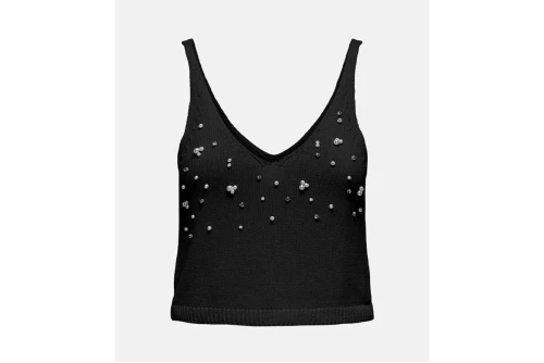 Only Onlcolette Knt Μπλούζα Αμάνικη Γυναικεία (15344411 BLACK-WHITE PEAR)
