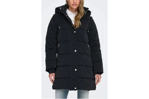 Only Onldixie Long Μπουφάν Puffer Γυναικείο (15349120 BLACK-W SILVER)