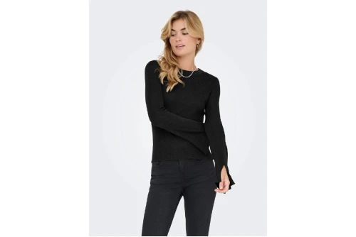 Only Onltara Rib Μπλούζα Με Λαιμόκοψη Γυναικεία (15350696 BLACK)