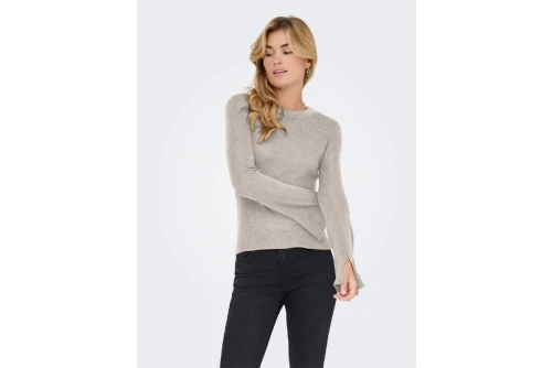 Only Onltara Rib Μπλούζα Με Λαιμόκοψη Γυναικεία (15350696 PUMICE STONE-MELANGE)