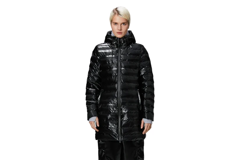 Rains Lohja Long Curve Γυναικείο Puffer Μπουφάν Μαύρο