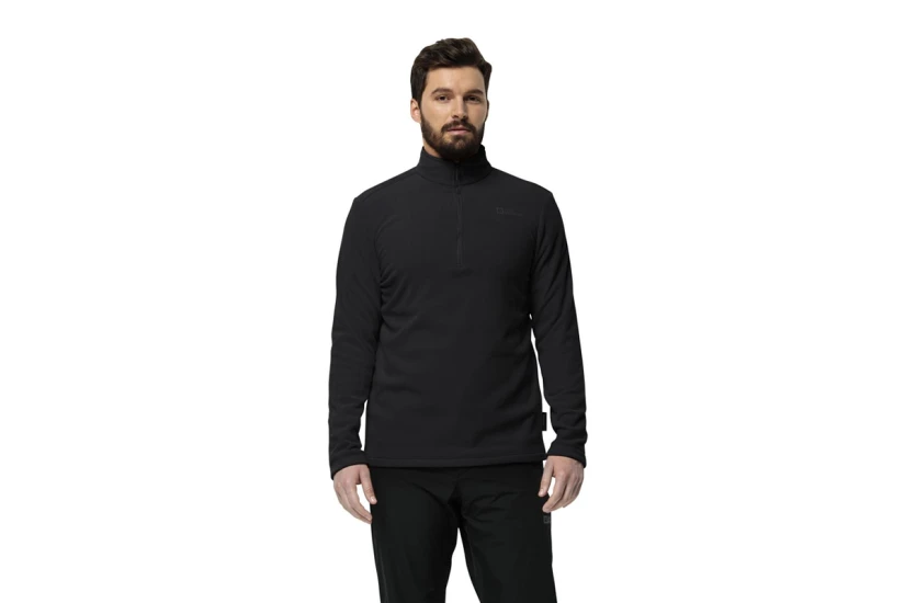 Jack Wolfskin Taunus Ανδρική Μακρυμάνικη Μπλούζα Fleece Μαύρη