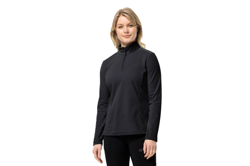Jack Wolfskin Taunus Γυναικεία Μπλούζα Fleece με Φερμουάρ Μαύρη