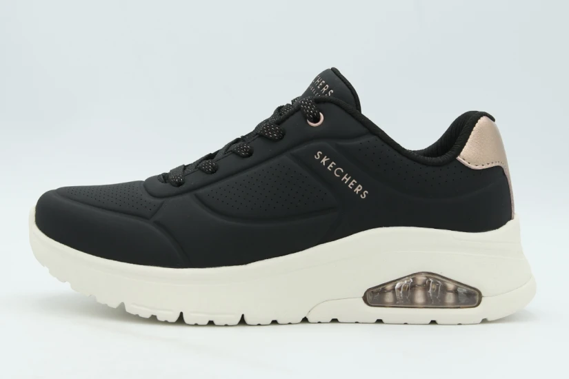 Skechers Uno Flex - Echo Air Sneakers Μαύρα, Μπρονζέ, Εκρού
