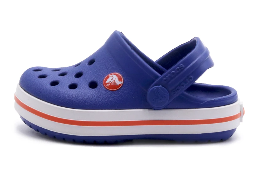 Crocs Crocband Clog Βρεφικά-Παιδικά Σαμπό Ρουά, Λευκά, Πορτοκαλί