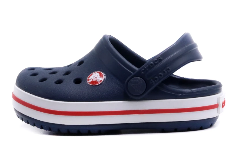 Crocs Crocband Clog T Βρεφικά Σαμπό Μπλε Σκούρο, Λευκά, Κόκκινα