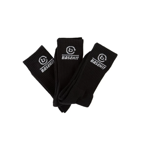 Basehit Κάλτσες Ψηλές 3 Ζευγάρια (212.BU08.04 BLACK)