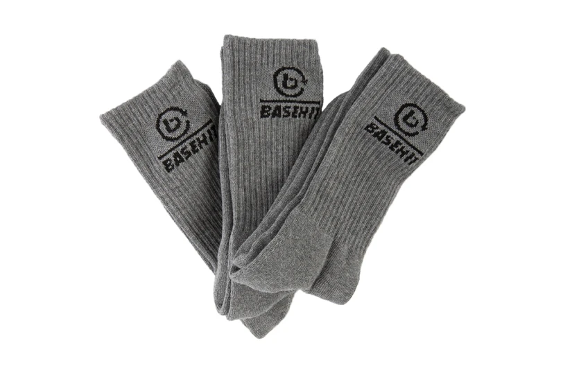 Basehit Unisex Κάλτσες μέχρι τη Γάμπα Γκρι 3 Ζευγάρια