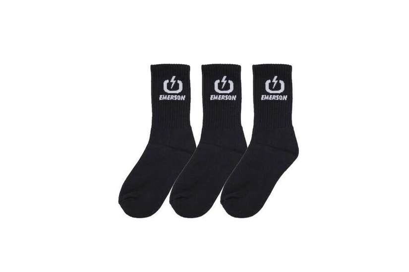 Emerson Unisex Κάλτσες μέχρι τη Γάμπα Μαύρες 3 Ζευγάρια