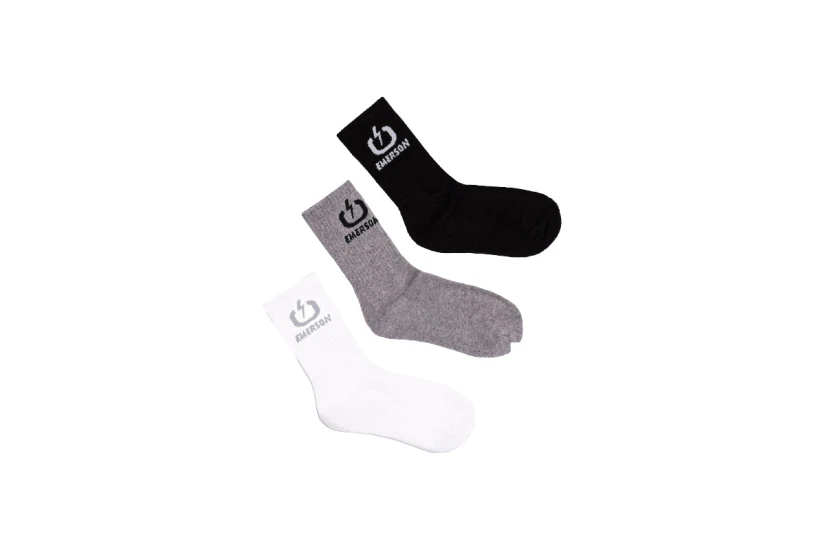 Emerson Unisex Ψηλές Κάλτσες Μαύρες, Γκρι, Λευκές 3 Ζευγάρια