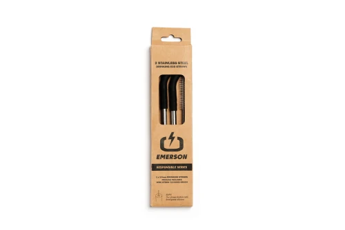 Emerson Καλαμάκια Μεταλλικά 2-Τεμάχια (212.EU99.22 BLACK)