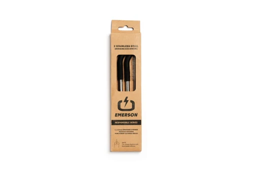 Emerson Καλαμάκια Μεταλλικά 2-Τεμάχια (212.EU99.22 BLACK)