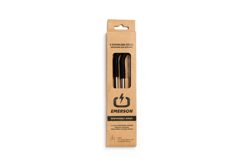 Emerson Καλαμάκια Μεταλλικά 2-Τεμάχια (212.EU99.22 BLACK)