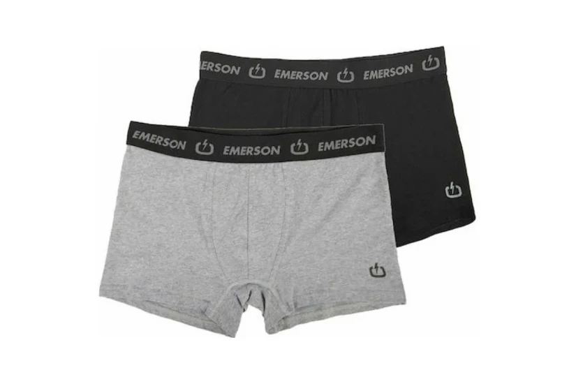Emerson Basic Ανδρικά Εσώρουχα Boxer Μαύρα, Γκρι 2 Τεμάχια