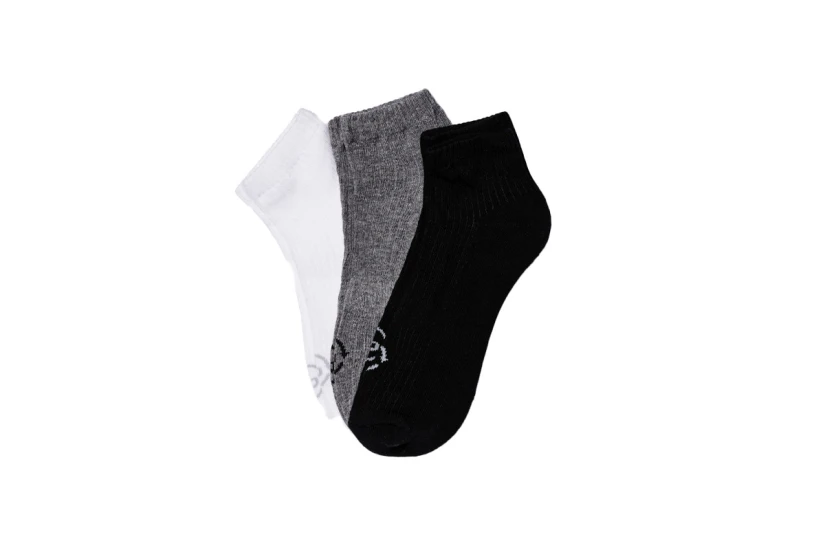 Basehit Unisex Κοντές Κάλτσες Μαύρο, Γκρι, Λευκό 3 Ζευγάρια
