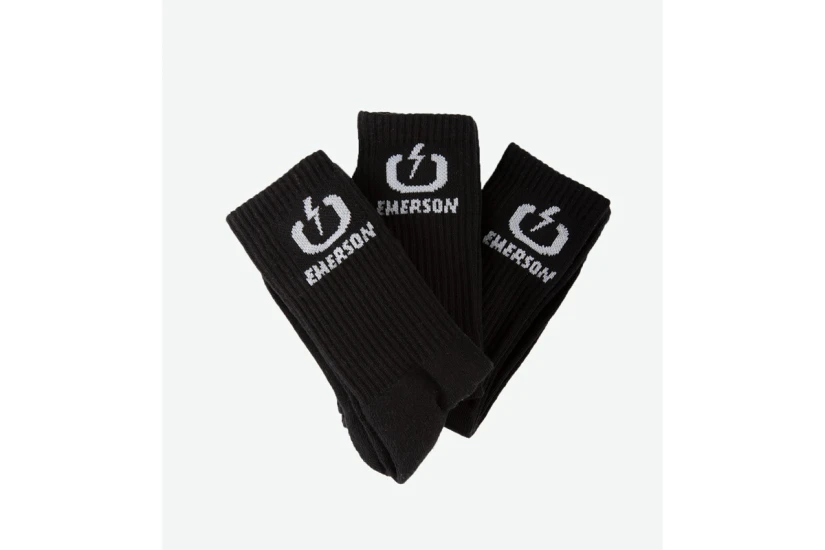 Emerson Unisex Κάλτσες μέχρι τη Γάμπα Μαύρες 3 Ζευγάρια