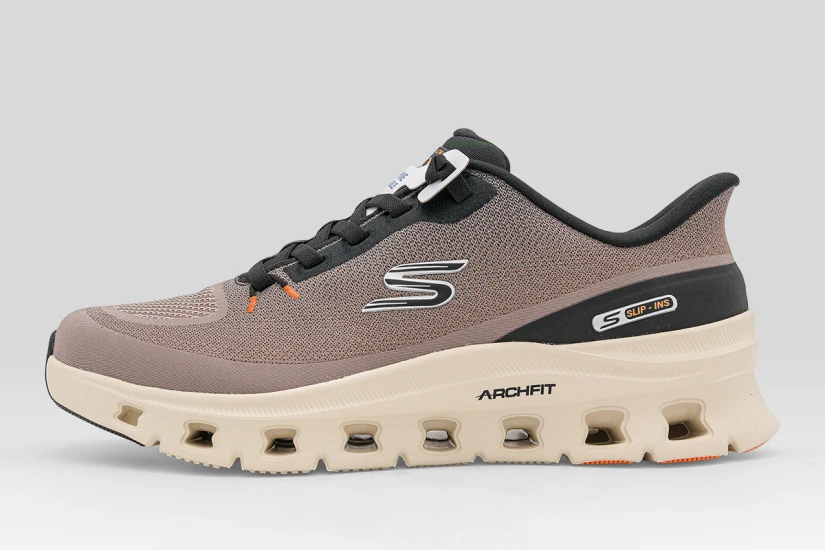 Skechers Arch Fit Glide Step Pro Ανδρικά Sneakers Πουρό, Μαύρα, Μπεζ