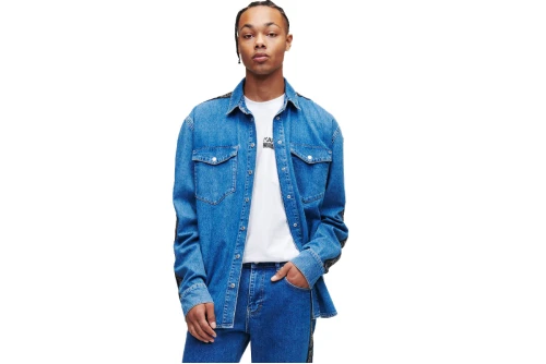 Karl Lagerfeld Relaxed Logo Denim Shirt Πουκάμισο Μακρυμάνικο Ανδρικό (235D1600 J151)