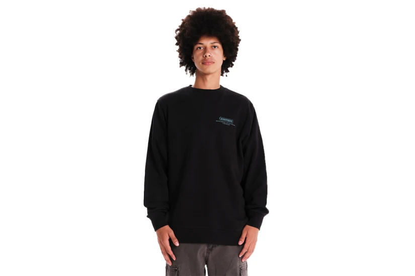 Emerson Classic Crew Neck Ανδρική Μακρυμάνικη Μπλούζα Μαύρη