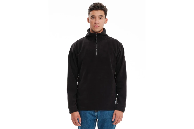 Emerson Ανδρική Half Zip Fleece Μακρυμάνικη Μπλούζα Μαύρη